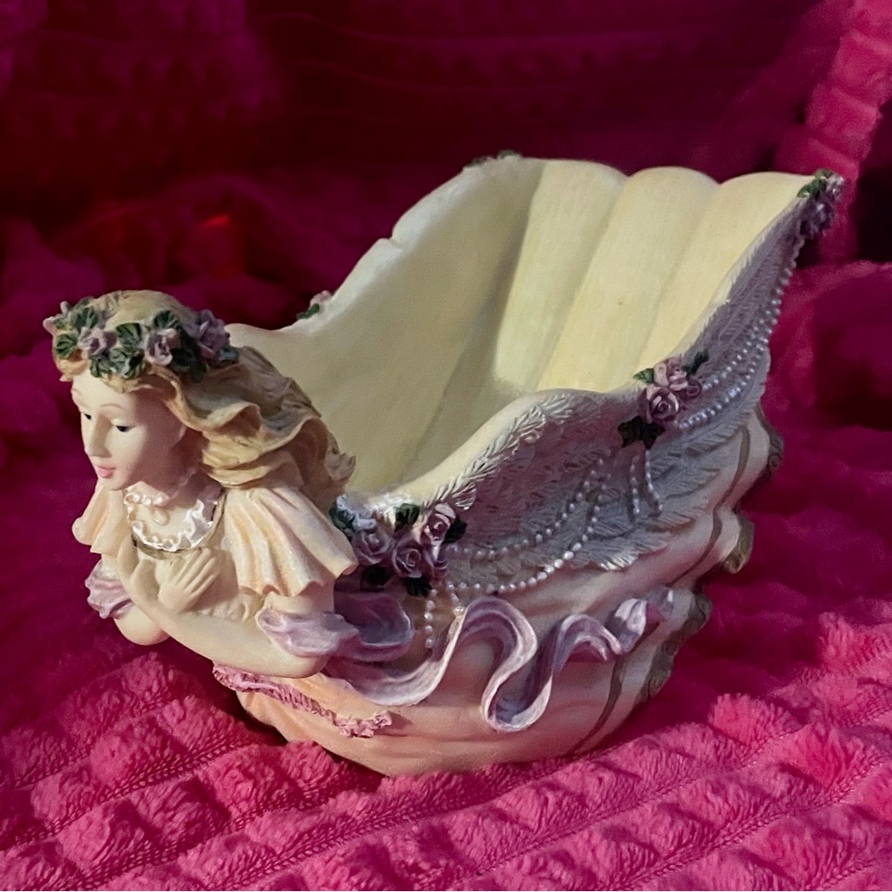 Vintage Angel Maiden Soap Dish Candy Jewel Trinket Dish Resin Material